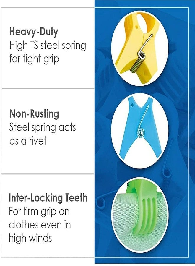 Shivaaro Plastic Heavy Quality Cloth Hanging Clips (Multicolor) (Pack of 48) - Image 3